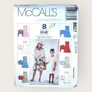 Vintage 1990s McCalls Sewing Pattern 8627 Girls Jacket Dress Size 10-14 Uncut